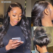 Face Framing Body Wave Invisi-Strapâ„?Snug Fit 360 Transparent Lace Frontal Bleached Knots Pre Cut Wig