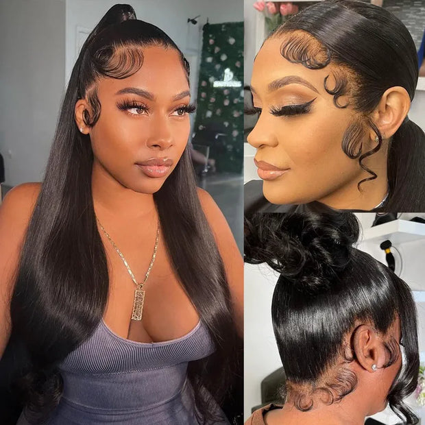 Face Framing Body Wave Invisi-Strapâ„?Snug Fit 360 Transparent Lace Frontal Bleached Knots Pre Cut Wig