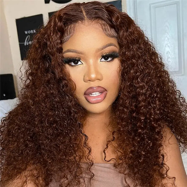 Chocolate Brown Water Wave Invisi-Strap Snug Fit 360 Melting Lace Frontal Bleached Knots Glueless Lace Wig