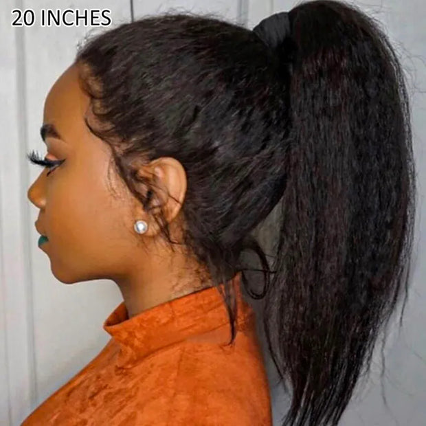Super Natural Kinky Straight Invisi-Strap? Snug Fit 360 Transparent Lace Frontal Bleached Knots Pre Cut Wig