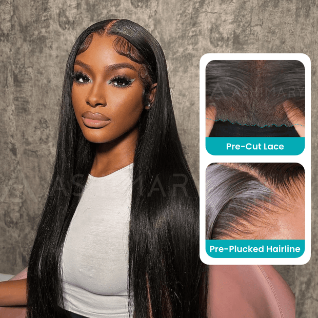 Flash Sale Ashimary Wear Go Glueless Wig Pre-Cut Lace With Bleached Knots Human Hair Beginner Friendly