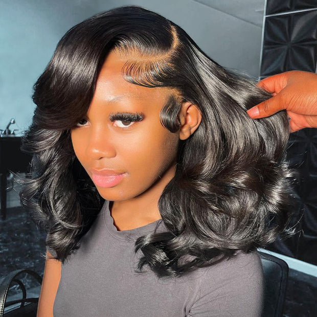Side Part Bob Wig Body Wave Customized 13x4 Lace Front Wig 