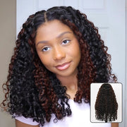 Brown Highlight Burmese Curly Glueless 13x6 Full Pull Go Lace Front Pre-Everything Human Hair Wig