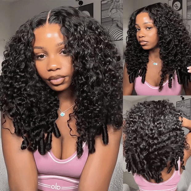 Burmese Curl 13x4 Lace Pull Go Wig Glueless Adjustable Cap Easy for Beginners Full Volume & Natural Edges