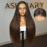 Flash Sale Highlight Bob Yaki Straight Human Hair 180% Density Pre Bleached Tiny Knots Glueless Wig