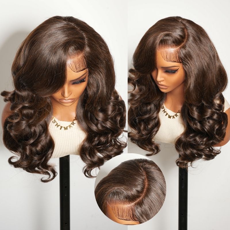 NEW Brown Long Layers of Soft Curls Skin Top Wig Amazon.com : Maycaur Long Curly Lace Front Wigs Brown Blonde  main image 2