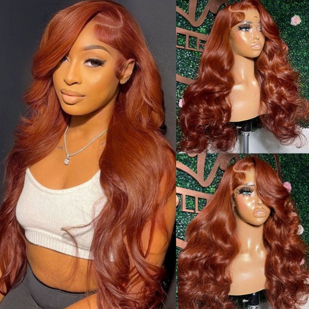 Flash Sale Copper Brown Pre-plucked Lace Wig 180% Density