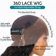 2 Wigs=$99 | Invisi Strap 360 Lace kinky Curly Wig Snug Fit + Glueless 4x4 Lace Closure Straight Bob Wig