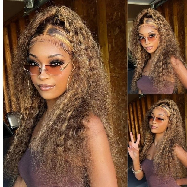 Flash Sale Highlight Piano Color 4x4 Lace Closure & 13x4/13x6 Lace Frontal Wig Brazilian Human Hair Luxurious Customization
