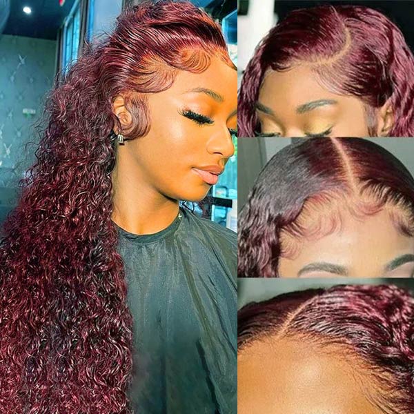 Burgundy-99J-Color-Jerry-Curly-Human-Hair-Wig