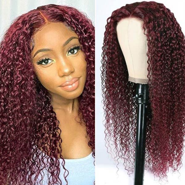 Dark-Burgundy-99J-Jerry-Curly-13x4-13x6-Frontal-Glueless-Lace-Wig