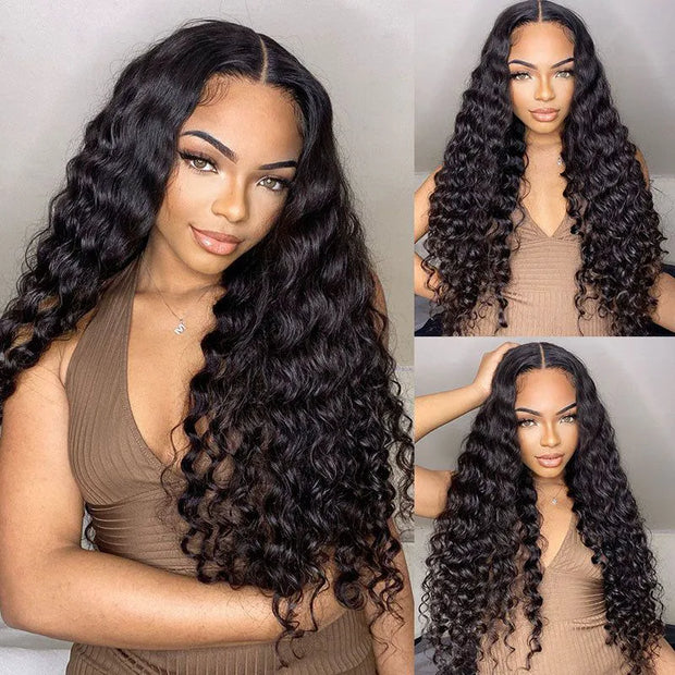 Clearance Sale Deep Wave 5*5 Glueless Lace Closure Wig