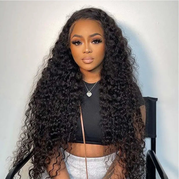 Clearance Sale Deep Wave 5*5 Glueless Lace Closure Wig