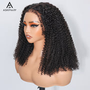 Flash Sale 4C Kinky Edges Curly Hair Transparent HD Lace Front Wigs With Realistic Hairline