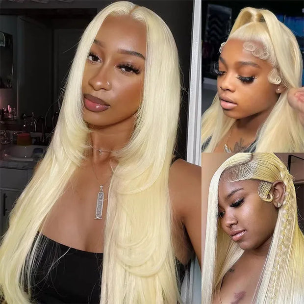 2 Wigs Set | 6x4.5 Lace Layer Yaki Straight Bob Wig with Pre-cut Lace + 13x6 Transparent Lace Blonde Straight Wig
