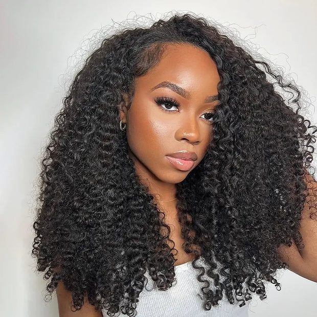 Flash Sale 16inch Lace Frontal Wig Mixed Texture Human Hair Glueless Wig