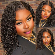 Flash Sale 16inch Lace Frontal Wig Mixed Texture Human Hair Glueless Wig