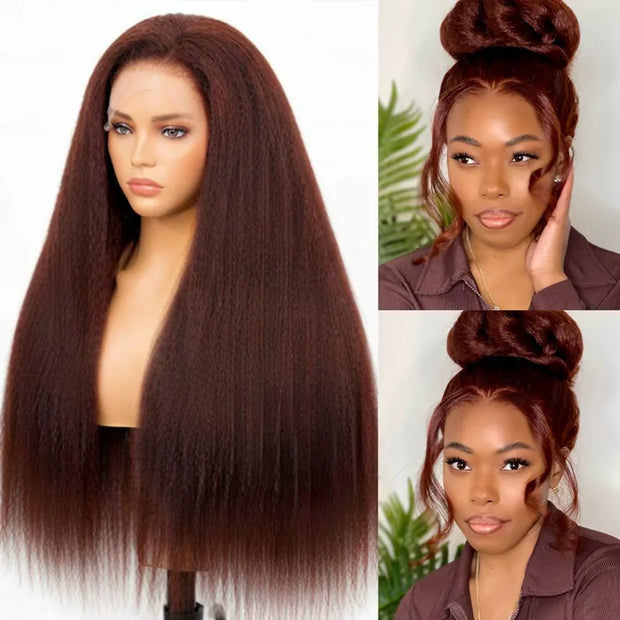 Flash Sale Reddish Brown Invisi-Strap 360 Skin Lace Frontal Glueless Wig
