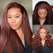 Flash Sale Reddish Brown Invisi-Strap 360 Skin Lace Frontal Glueless Wig