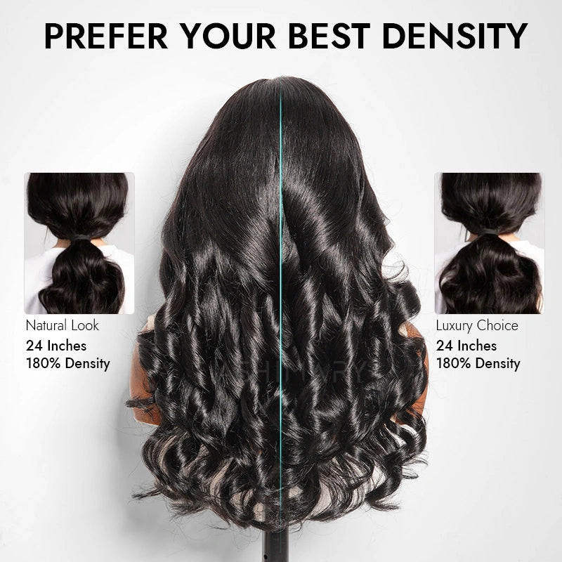 StayLock Body Wave Wig 7x5 Lace Glueless Snug Fit with Curtain