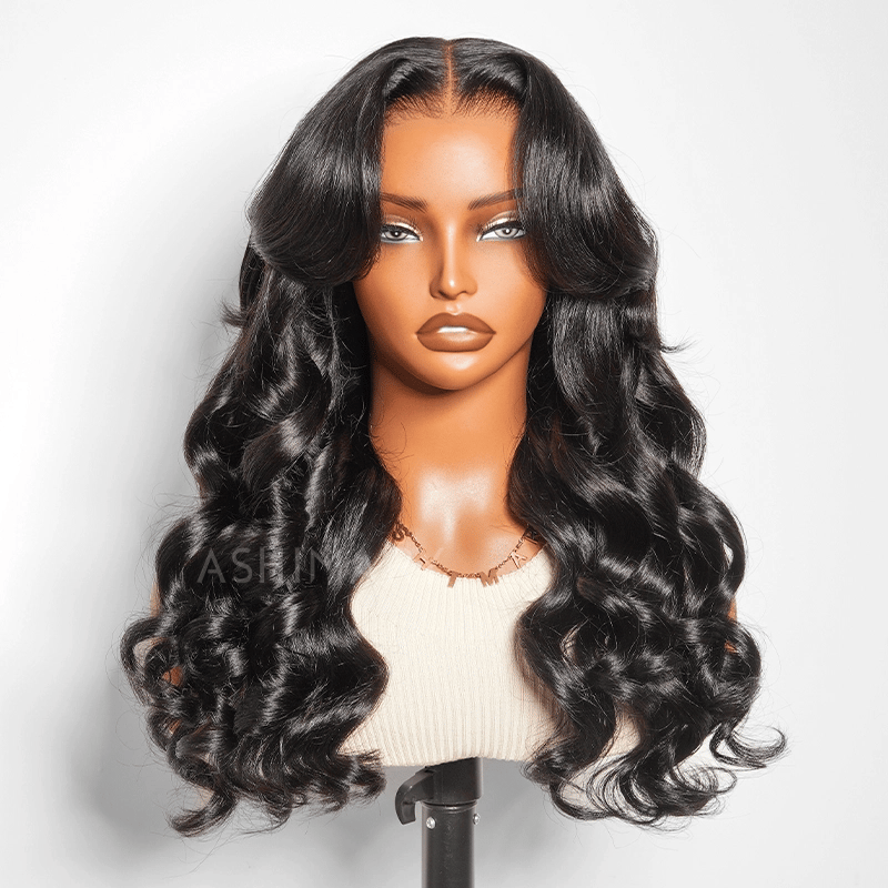 StayLock Body Wave Wig 7x5 Lace Glueless Snug Fit with Curtain