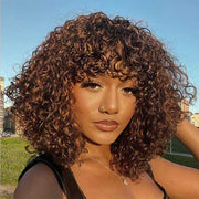 Highlight Curly Bob wig With Bangs