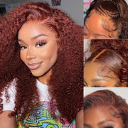 Flash Sale Reddish Brown Colored Human Hair 6x4.5 Pre-Cut Lace & 4x4/13x4Lace Frontal Wigs