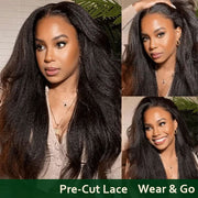 Flash Sale 4C Edge Hairline Kinky Straight 4x4/13x4/13x6 Transparent HD Lace Front Wigs With Baby Hair