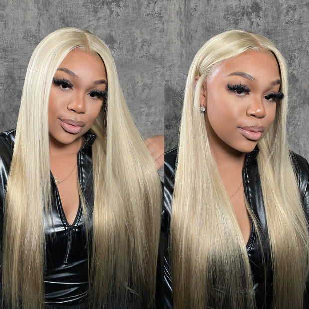 Customized Blonde Balayage on Brown Hair Transparent 13x4 &13x6 Lace Frontal Wig Ashimary Hair