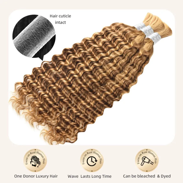 Highlight P27/30 Deep Wave Bulk Human Hair 