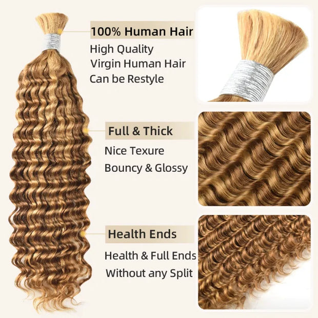 Highlight P27/30 Deep Wave Bulk Human Hair 