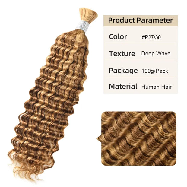 Highlight P27/30 Deep Wave Bulk Human Hair 
