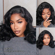 Pre-Styled Body Wave Short Bob Wig Transparent Lace Wigs