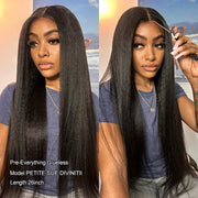 Flash Sale Yaki Straight 13x4 Parting Max Pre-Cut Skin Lace Glueless Bye Bye Knots Wig