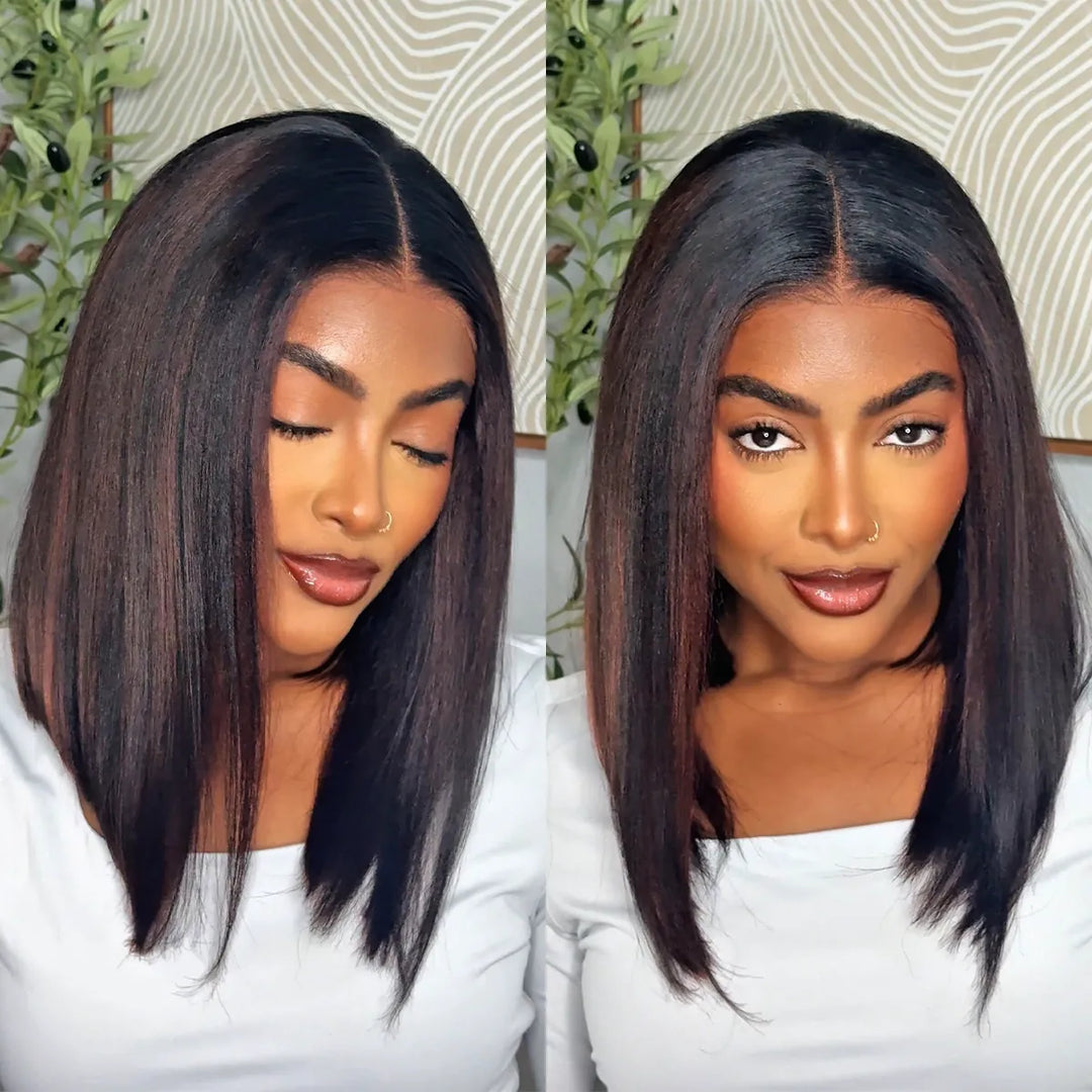 Highlight Yaki Straight Bob 13x4 Lace Frontal Pre  display picture 1