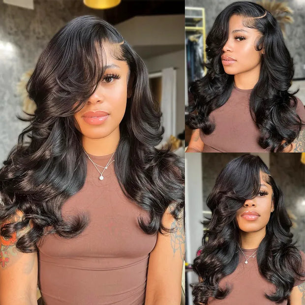 Pre Styled Efortless Chic Layer 4x4 Lace Cloaure Wig