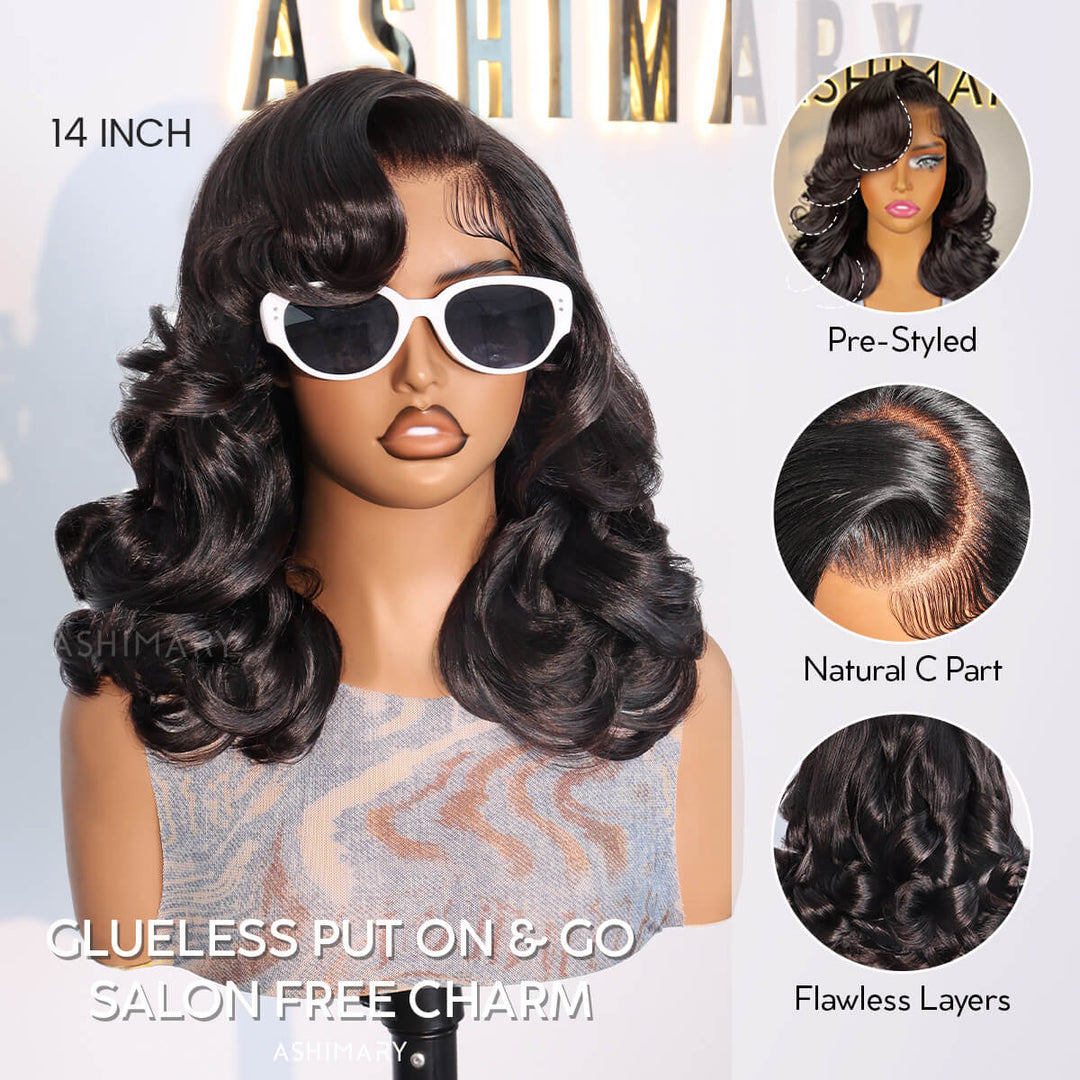 イーマリー　ボブヘア Pre-Styled Body Wave Short Bob Wig Transparent Lace Wigs