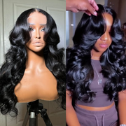 Trendy Layered Cut Body Wave 13x4 Lace Frontal Transparent Lace Wigs 180% Density
