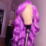 Purple-Color-Pre-Plucked-134-44-Transparent-Lace-Frontal-Wigs-Body-Wave-Virgin-Hair-human-hair