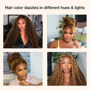 Flash Sale Invisi-Strap Snug Fit 360 HD Transparent Lace Water Wave Wig P4/27 Highlight Ombre Color Pre Plucked Hair