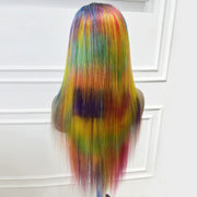 Rainbow Hair Color Straight Wig