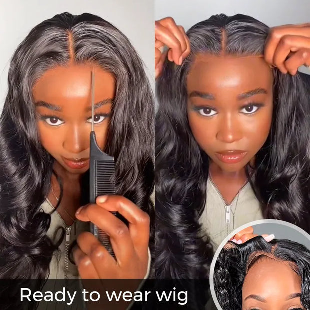 Upgraded Crystal Lace Glueless Body Wave Human Hair Wigs with Pre Plucked Hairline