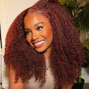 Reddish Brown Kinky Curly Wig