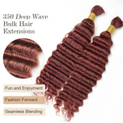 Deep Wave Reddish Brown Bulk Human Hair
