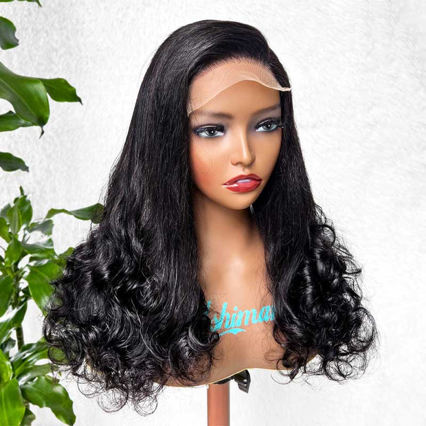 Transparent Lace Closure Bouncy Wave Wig