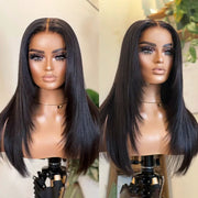 Trendy Long Layered Butterfly Haircut Straight Wig 13x4 Transparent Lace Frontal Wig Ashimary Hair