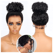 2 Wigs=$99 | Invisi Strap 360 Lace kinky Curly Wig Snug Fit + Glueless 4x4 Lace Closure Straight Bob Wig