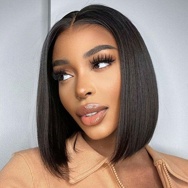 Straight-Bob-V-Part-Wig-For-Women-Black-Short-Human-Hair-Bob-Glueless