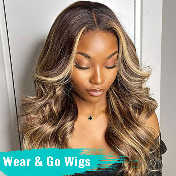 Flash Sale Wear & Go Wig Highlight Mix Color 4x4/5x5/6X4.5 Glueless Lace Wigs Ashimary Hair
