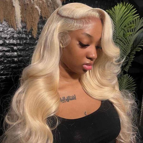 Pre Plucked 613 Blonde 360 Lace Frontal Wig with Baby Hair Hd Transparent Lace